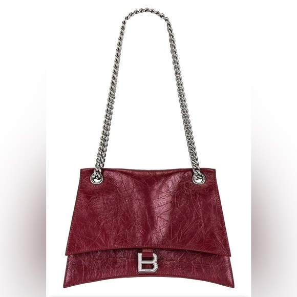 Balenciaga Handbags - BALENCIAGA Crush Leather Medium Chain Shoulder Handbag Tote Crossbody Purse New